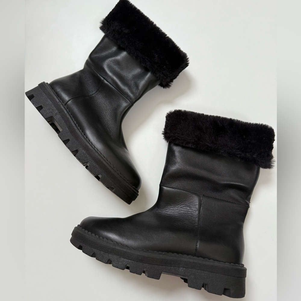 LK Benette Boots with Sherling Leather/Sherling Size 38 (New)